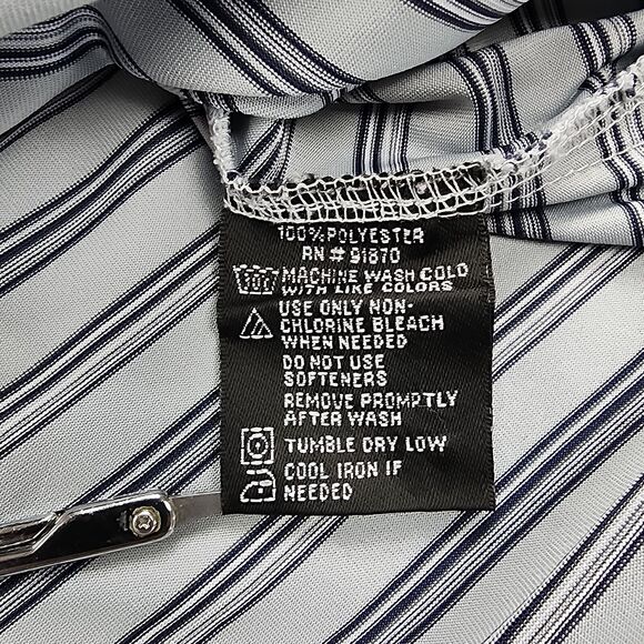 Spyglass Pebble Beach Shirt Mens Medium Gray Striped Golf Polo Performance - Picture 14 of 14